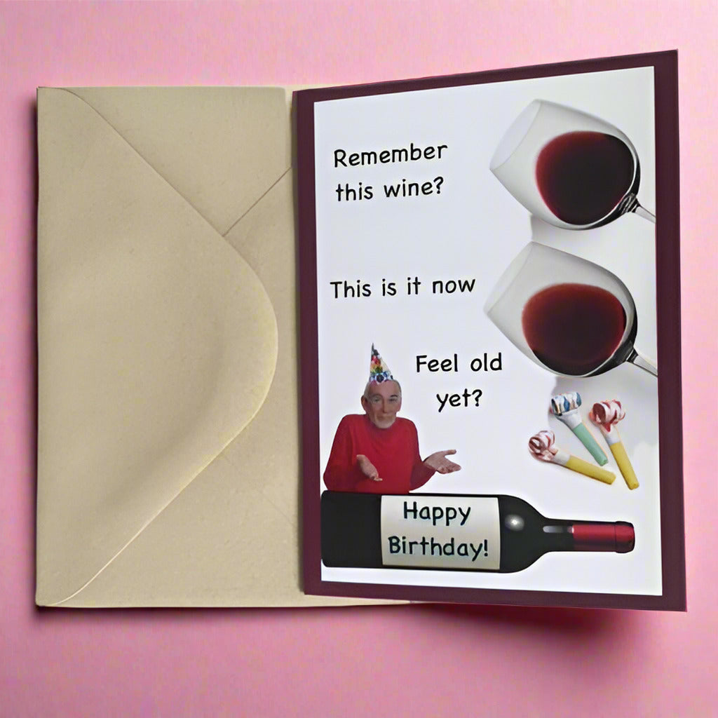Shitty Wine Memes Birthday Greeting Card
