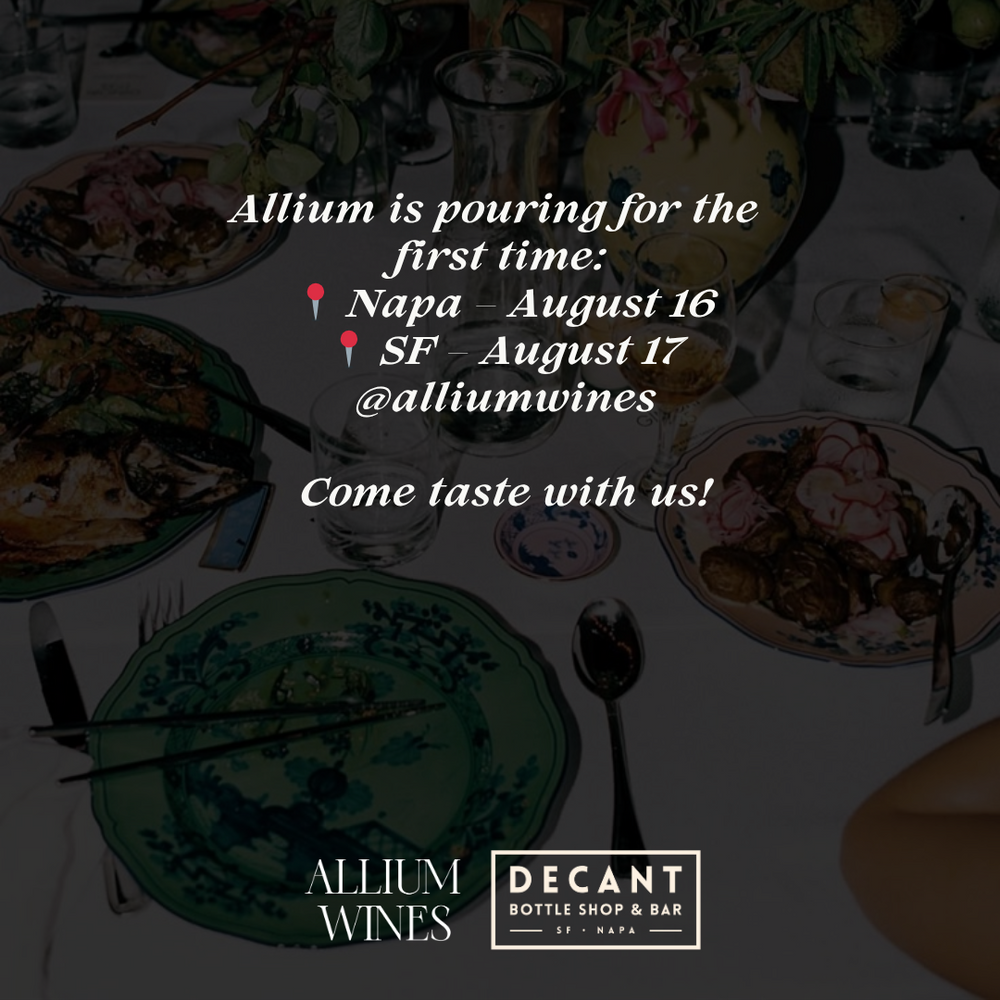
                  
                    Promotional image for Allium Wines event with a table setting and food.
                  
                