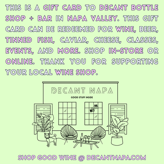 DECANT Napa Bottle Shop & Bar Gift Card