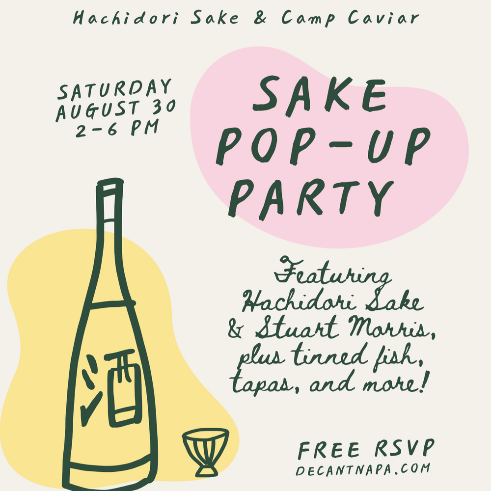 
                  
                    Promotional flyer for a sake pop-up party at Decant Bottle Shop & Bar.
                  
                