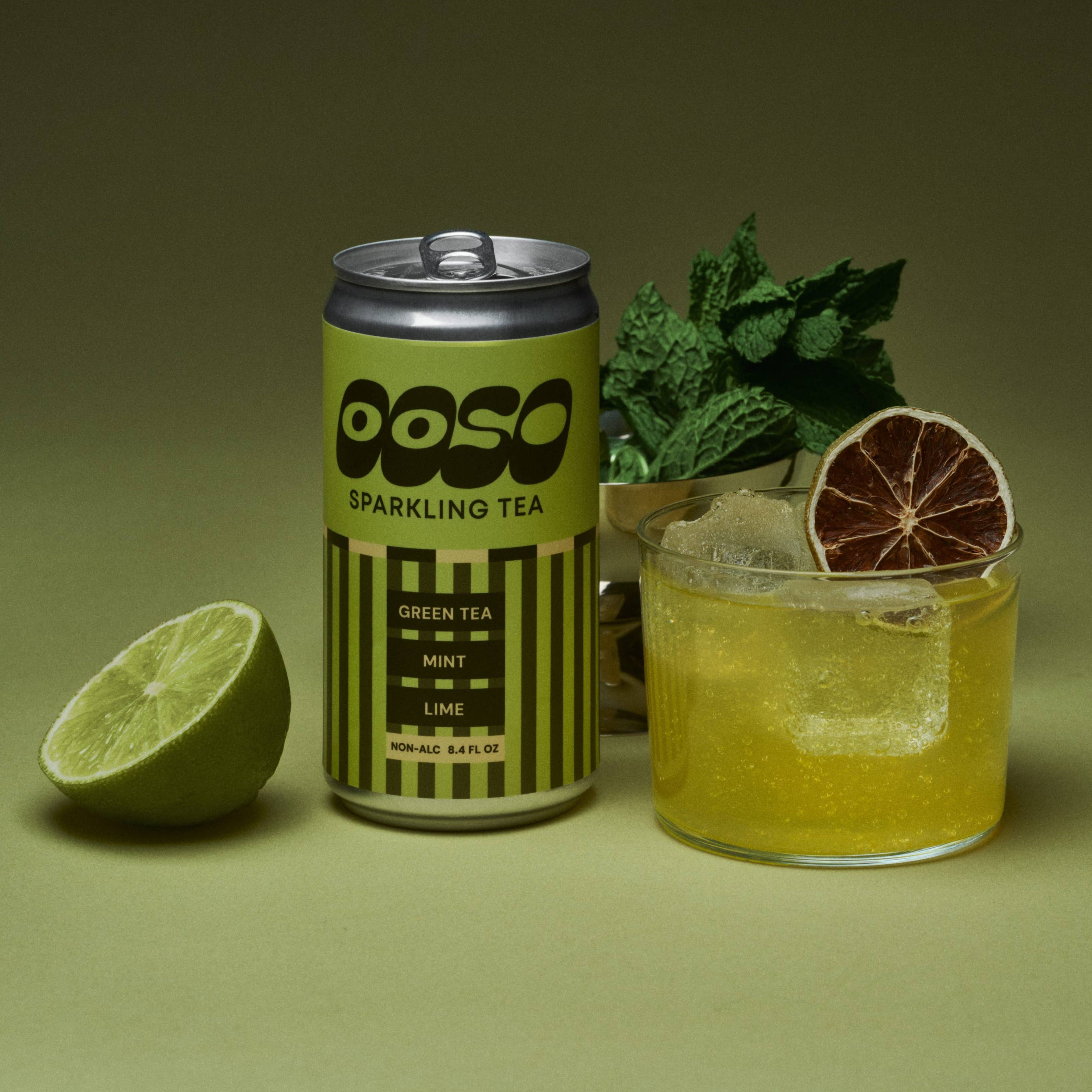 Green Tea Mint Lime Sparkling Tea, OOSO [8.4oz Can] – DECANT Napa ...